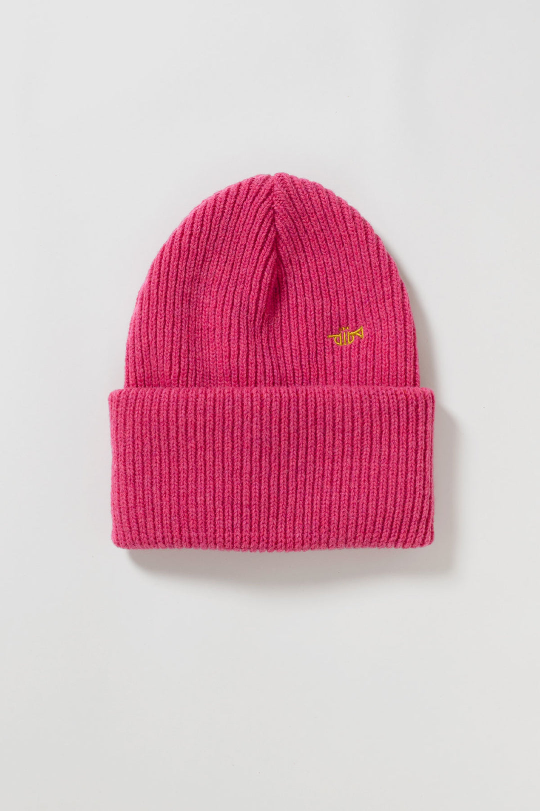 2-Fold Knitted Beanie Hot Pink