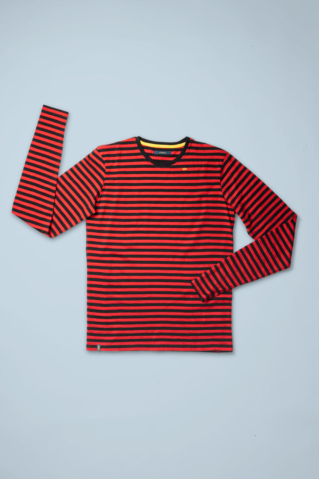 Glint 170g Mens Long Sleeve Stripe Black Red