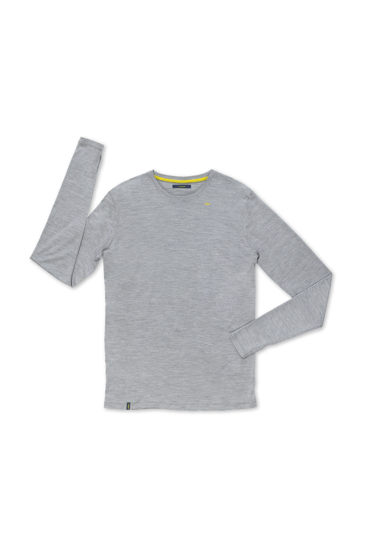 Bark 170g Mens Long Sleeve Newspaper Grey