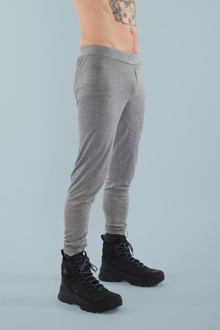 Bark 170g Mens Long John Newspaper Grey