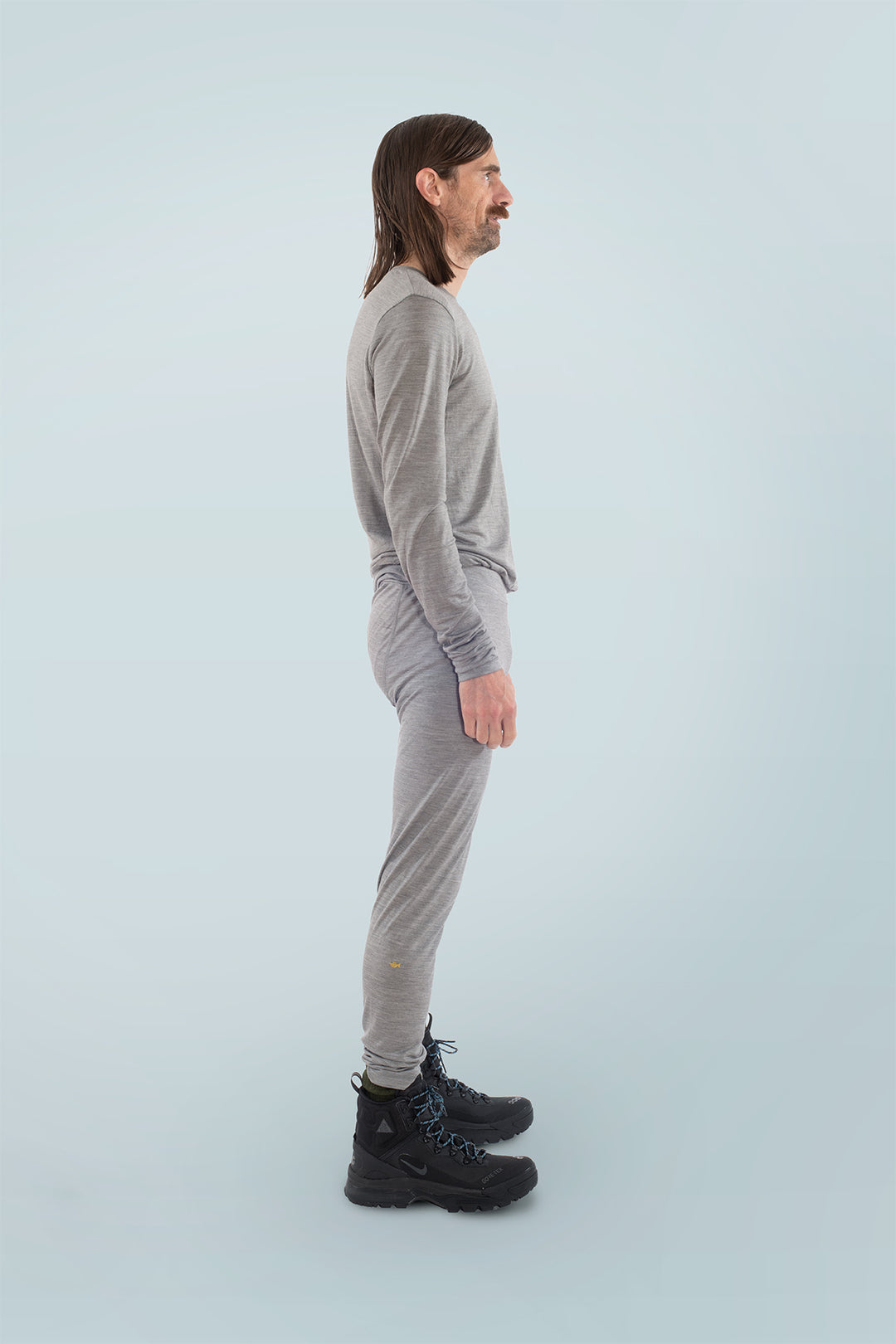 Bark 170g Mens Long John Newspaper Grey